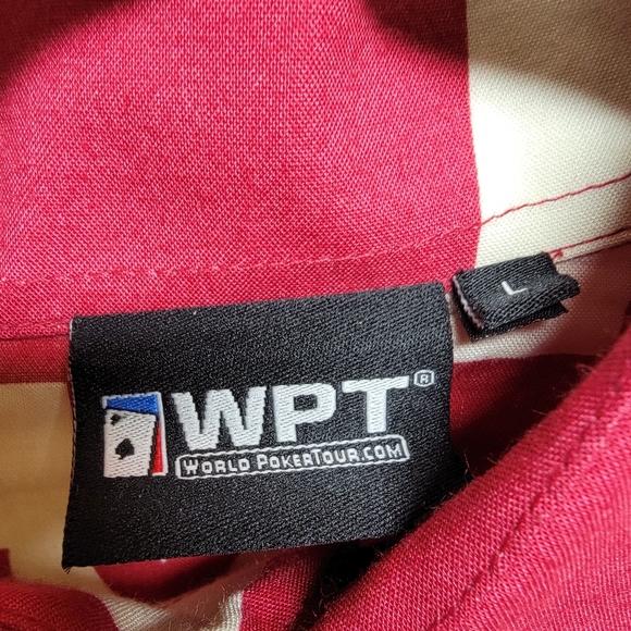 WORLD POKER Tournament Men's Short Sleeve button-down dress shirt LARGE - Picture 3 of 5